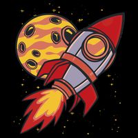 Rocket Spaceship Galaxy Retro Daily Commute Backpack