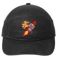 Rocket Spaceship Galaxy Retro 7-Panel Snapback Hat