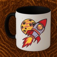 Rocket Spaceship Galaxy Retro Mug