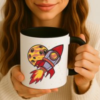 Rocket Spaceship Galaxy Retro Mug