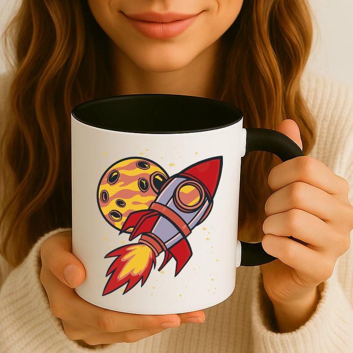 Rocket Spaceship Galaxy Retro Mug