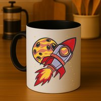 Rocket Spaceship Galaxy Retro Mug