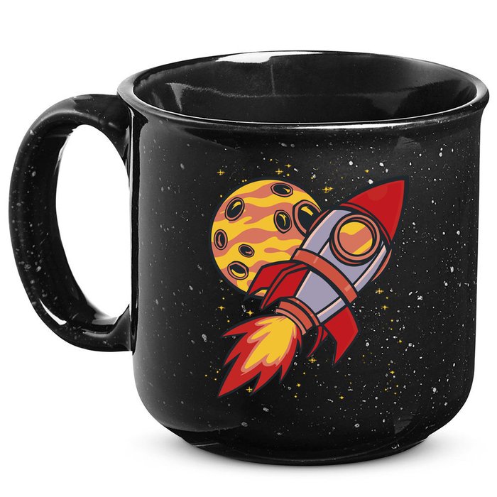 Rocket Spaceship Galaxy Retro 15oz Campfire Ceramic Mug