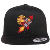 Rocket Spaceship Galaxy Retro Flatbill Hat
