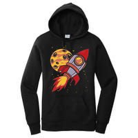 Rocket Spaceship Galaxy Retro Women's Pullover Hoodie