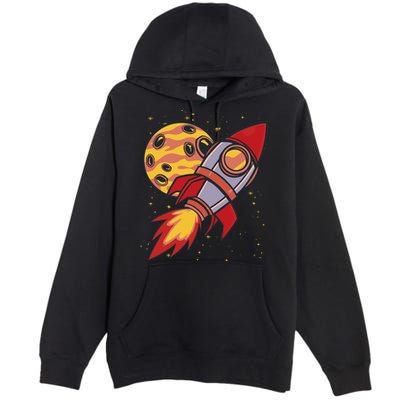 Rocket Spaceship Galaxy Retro Premium Pullover Hoodie