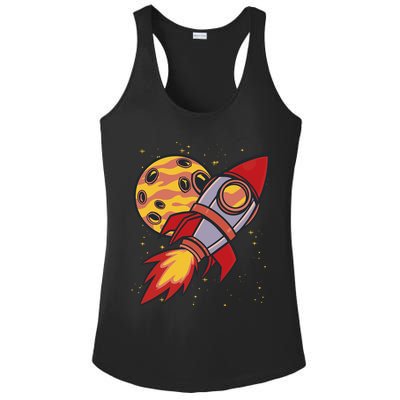 Rocket Spaceship Galaxy Retro Ladies PosiCharge Competitor Racerback Tank
