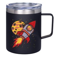 Rocket Spaceship Galaxy Retro 12oz Stainless Steel Coffee Mug