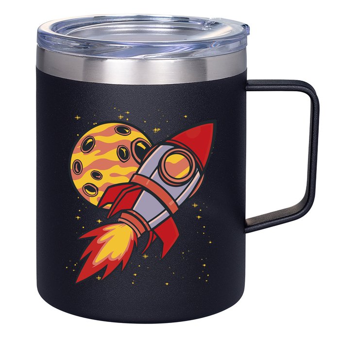 Rocket Spaceship Galaxy Retro 12oz Stainless Steel Coffee Mug