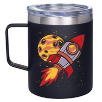 Rocket Spaceship Galaxy Retro 12oz Stainless Steel Coffee Mug