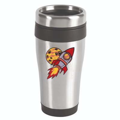 Rocket Spaceship Galaxy Retro 16oz Travel Tumbler