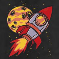 Rocket Spaceship Galaxy Retro 25L Jumbo Tote