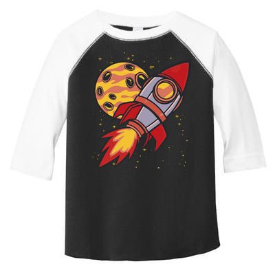 Rocket Spaceship Galaxy Retro Toddler Fine Jersey T-Shirt