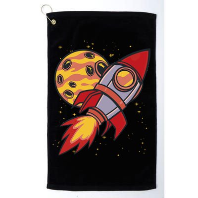 Rocket Spaceship Galaxy Retro Golf Towel