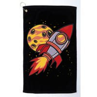 Rocket Spaceship Galaxy Retro Golf Towel