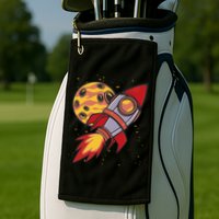 Rocket Spaceship Galaxy Retro Golf Towel