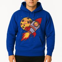 Rocket Spaceship Galaxy Retro Hoodie