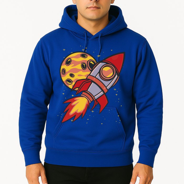 Rocket Spaceship Galaxy Retro Hoodie