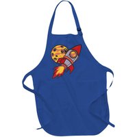 Rocket Spaceship Galaxy Retro Full-Length Apron With Pockets