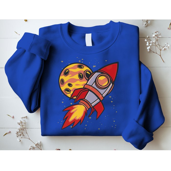 Rocket Spaceship Galaxy Retro Sweatshirt
