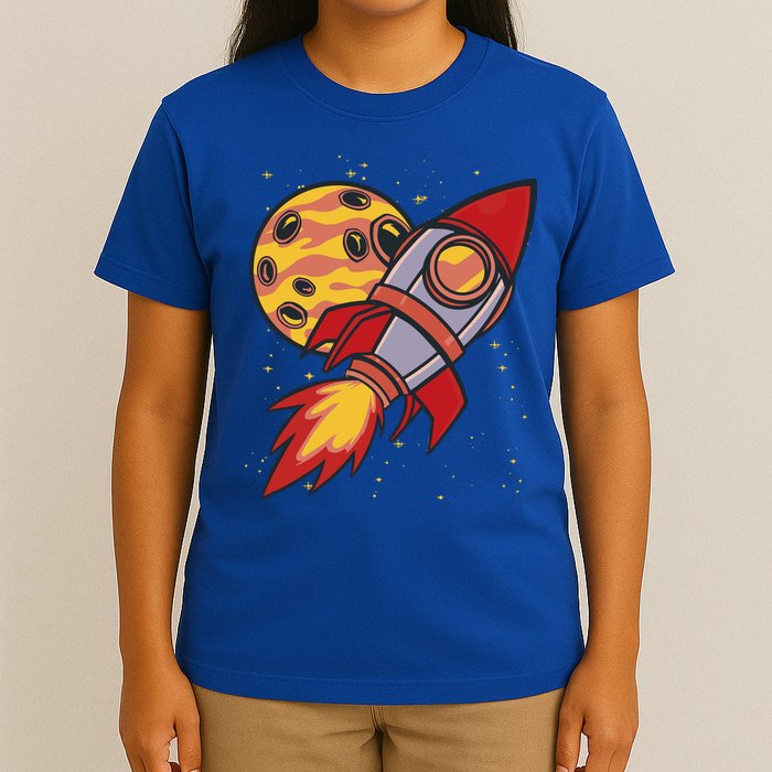 Rocket Spaceship Galaxy Retro T-Shirt