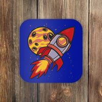 Rocket Spaceship Galaxy Retro Coaster