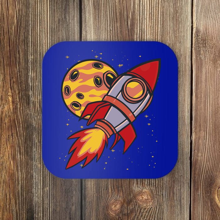 Rocket Spaceship Galaxy Retro Coaster