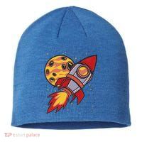 Rocket Spaceship Galaxy Retro Sustainable Beanie
