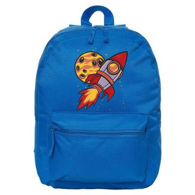 Rocket Spaceship Galaxy Retro 16 in Basic Backpack