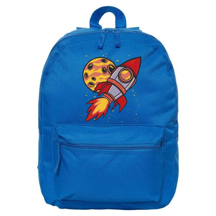 Rocket Spaceship Galaxy Retro 16 in Basic Backpack