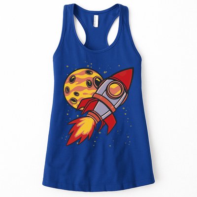Rocket Spaceship Galaxy Retro Womens Tank Top