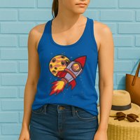 Rocket Spaceship Galaxy Retro Womens Tank Top