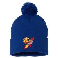Rocket Spaceship Galaxy Retro Pom Pom 12in Knit Beanie