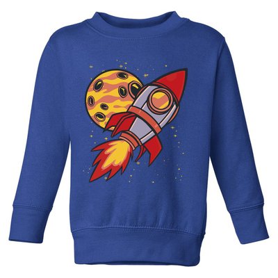 Rocket Spaceship Galaxy Retro Toddler Sweatshirt