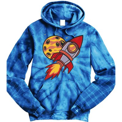 Rocket Spaceship Galaxy Retro Tie Dye Hoodie