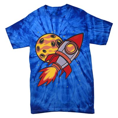 Rocket Spaceship Galaxy Retro Tie-Dye T-Shirt