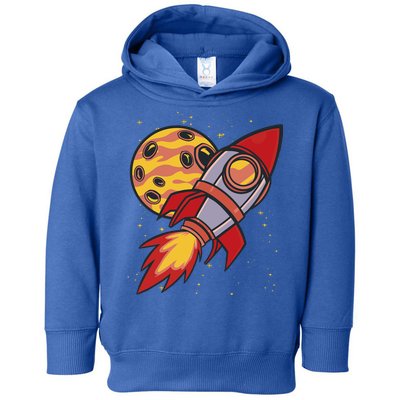 Rocket Spaceship Galaxy Retro Toddler Hoodie