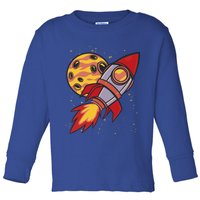 Rocket Spaceship Galaxy Retro Toddler Long Sleeve Shirt