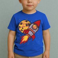 Rocket Spaceship Galaxy Retro Toddler T-Shirt
