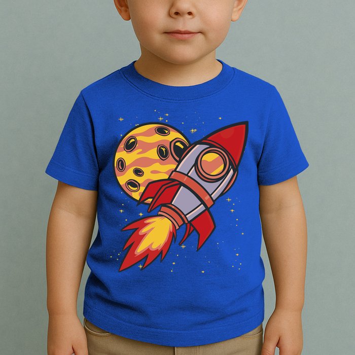 Rocket Spaceship Galaxy Retro Toddler T-Shirt