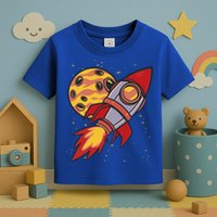 Rocket Spaceship Galaxy Retro Toddler T-Shirt