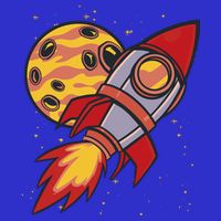 Rocket Spaceship Galaxy Retro Women's V-Neck T-Shirt