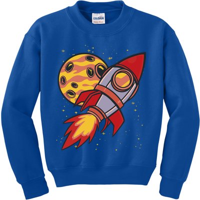 Rocket Spaceship Galaxy Retro Kids Sweatshirt