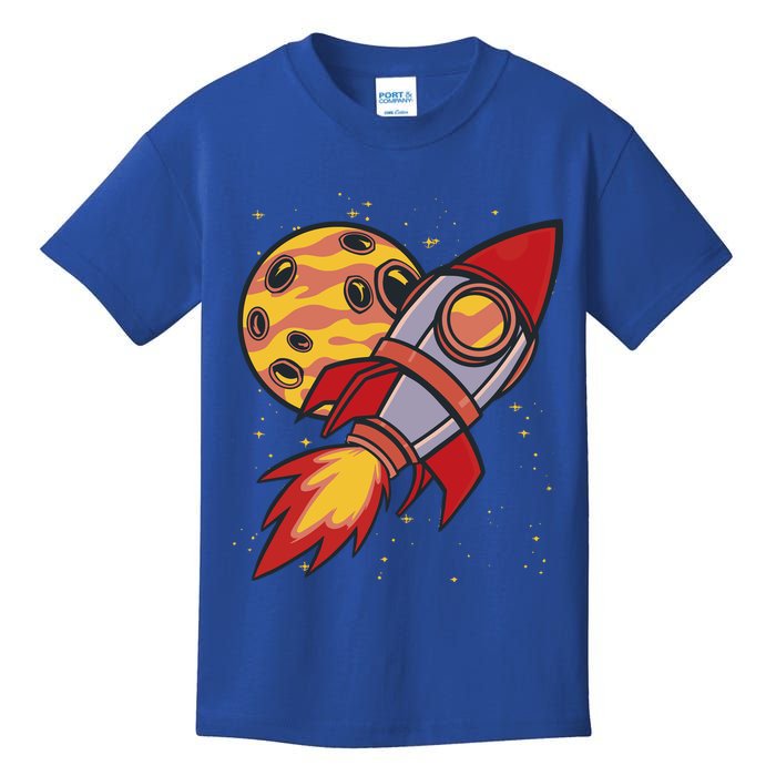 Rocket Spaceship Galaxy Retro Kids T-Shirt