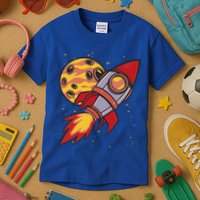 Rocket Spaceship Galaxy Retro Kids T-Shirt