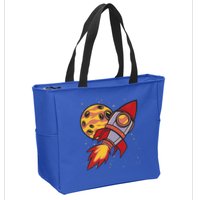 Rocket Spaceship Galaxy Retro Zip Tote Bag