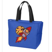 Rocket Spaceship Galaxy Retro Zip Tote Bag