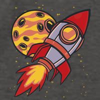 Rocket Spaceship Galaxy Retro Vector Backpack