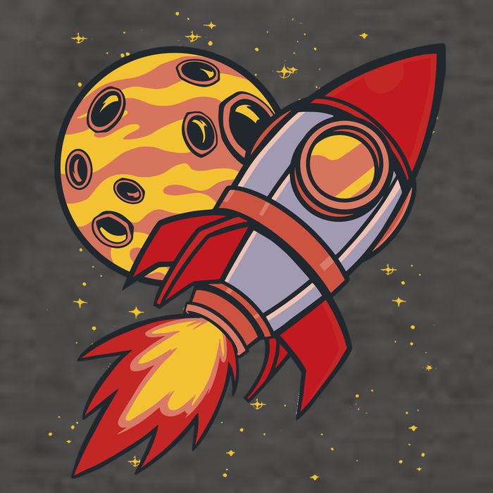 Rocket Spaceship Galaxy Retro Vector Backpack