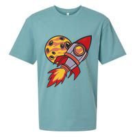 Rocket Spaceship Galaxy Retro Sueded Cloud Jersey T-Shirt